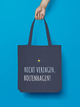 Laden Sie das Bild in den Galerie-Viewer, Jutebeutel in Nachtblau Nicht verzagen, Boltenhagen