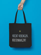 Laden Sie das Bild in den Galerie-Viewer, Jutebeutel in Schwarz Nicht verzagen, Boltenhagen