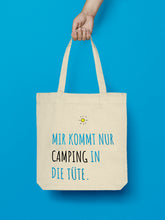 Laden Sie das Bild in den Galerie-Viewer, Jutebeutel in Natural Mir kommt nur Camping in die Tüte