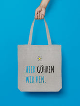 Laden Sie das Bild in den Galerie-Viewer, Jutebeutel in Hellgrau Hier Göhren wir hin