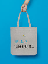 Laden Sie das Bild in den Galerie-Viewer, Jutebeutel "Ohne Autos. Voller Erholung."