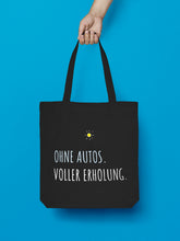 Laden Sie das Bild in den Galerie-Viewer, Jutebeutel "Ohne Autos. Voller Erholung."