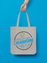 Laden Sie das Bild in den Galerie-Viewer, Jutebeutel in Hellgrau Das ist der Caravansinn!