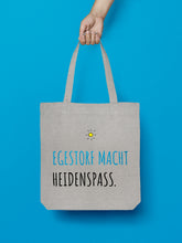 Laden Sie das Bild in den Galerie-Viewer, Jutebeutel in Hellgrau. Egestorf macht Heidenspass.