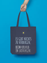 Laden Sie das Bild in den Galerie-Viewer, jutebeutel nachtblau es gibt nichts zu verbergen beim urlaub in ladbergen