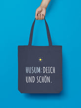 Laden Sie das Bild in den Galerie-Viewer, Jutebeutel in Nachtblau Husum Deich und schön