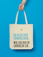 Laden Sie das Bild in den Galerie-Viewer, jutebeutel natural ob regen oder sonnenschein wir checken in ladbergen ein
