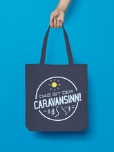 Laden Sie das Bild in den Galerie-Viewer, Jutebeutel in Nachtblau Das ist der Caravansinn!