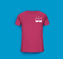 Laden Sie das Bild in den Galerie-Viewer, Kinder T-Shirt in Pink Urlaubsmodus an mit Motiv Brille