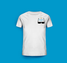 Laden Sie das Bild in den Galerie-Viewer, Kinder T-Shirt in Weiß Urlaubsmodus an mit Motiv Brille
