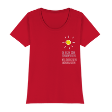 Laden Sie das Bild in den Galerie-Viewer, Frauen Shirt Ob Regen oder Sonnenschein wir checken in Ladbergen ein (Basic-T) Womens Premium Classic T-Shirt
