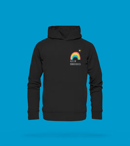 Hoodie Unisex Schwarz Alles im Dünen Bereich mit Regenbogen