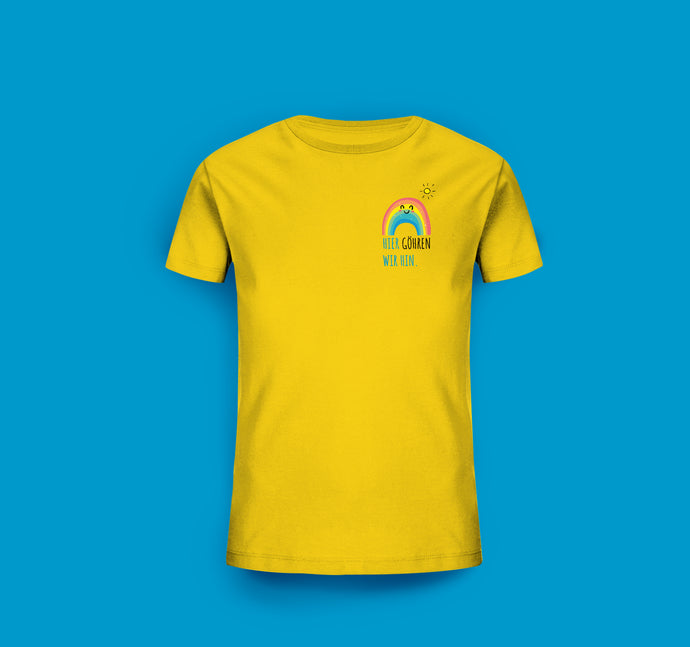Kinder T-Shirt in Gelb Göhren Regenbogen Motiv