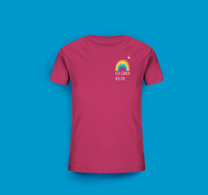Kinder T-Shirt in Raspberry Pink Göhren Regenbogen Motiv