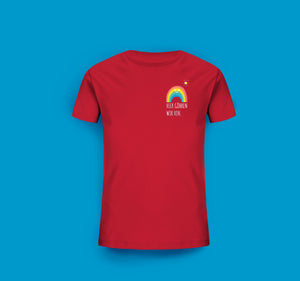 Kinder T-Shirt in Rot Göhren Regenbogen Motiv