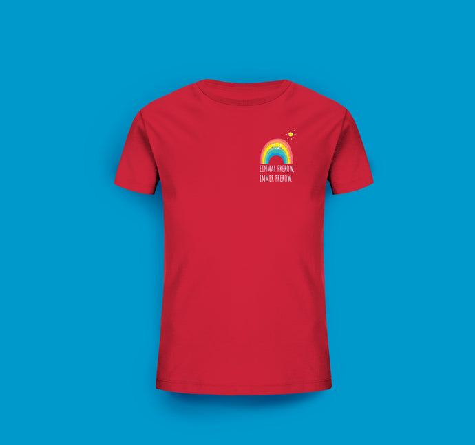 Kinder T-Shirt in Rot Prerow Regenbogen Motiv