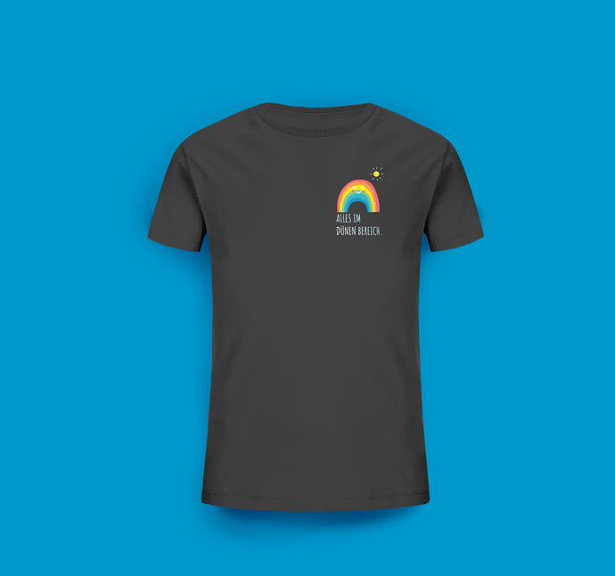 Kinder T-Shirt Anthrazit Alles im Dünen Bereich mit Regenbogen