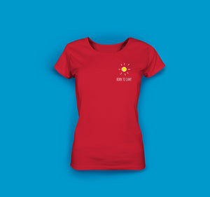 Frauen T-Shirt "Born to Camp." Bio-Baumwolle
