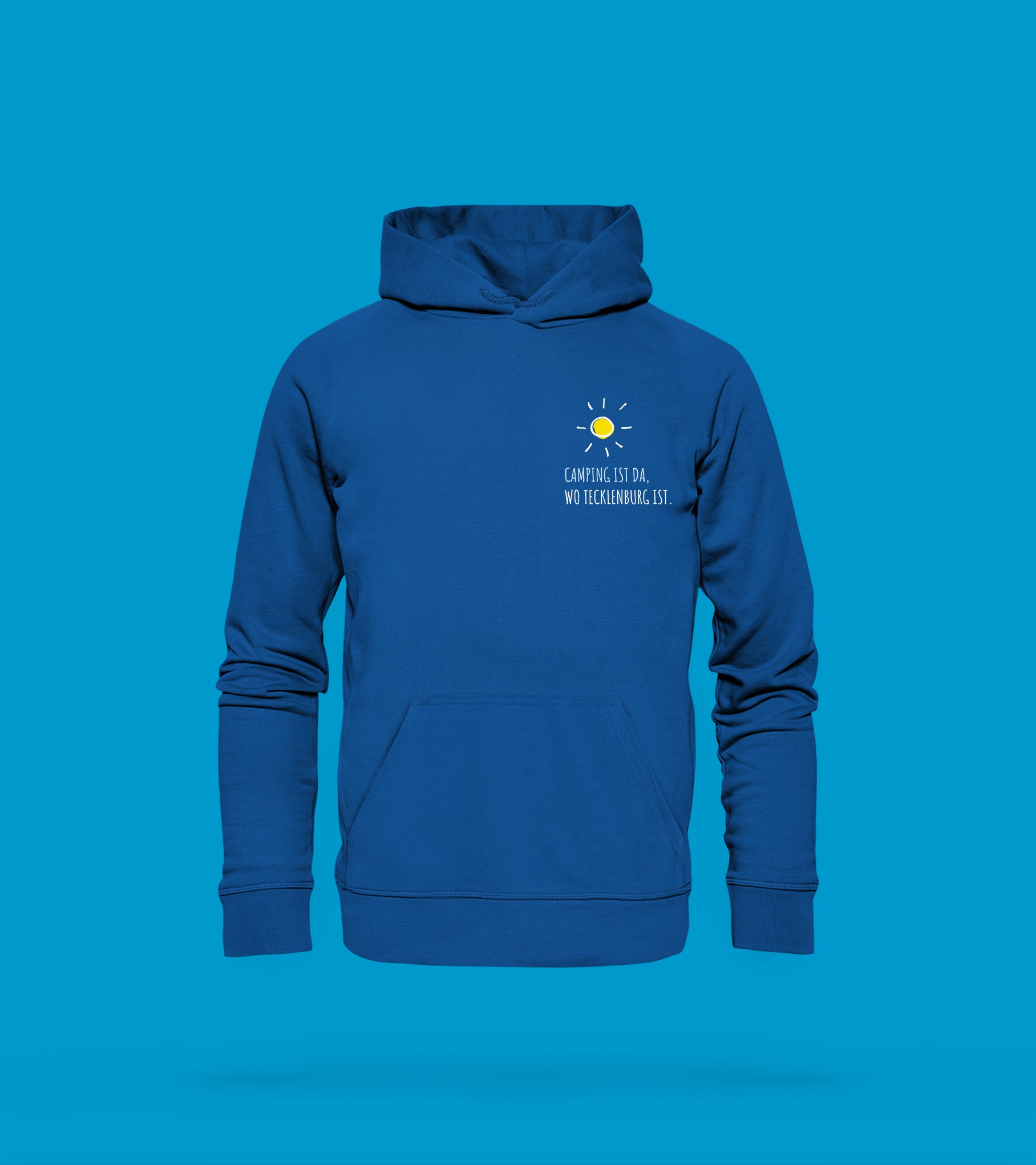 regenbogen camping tecklenburg Hoodie Unisex "Camping ist da, wo Tecklenburg ist." Bio-Baumwolle – Regenbogen AG
