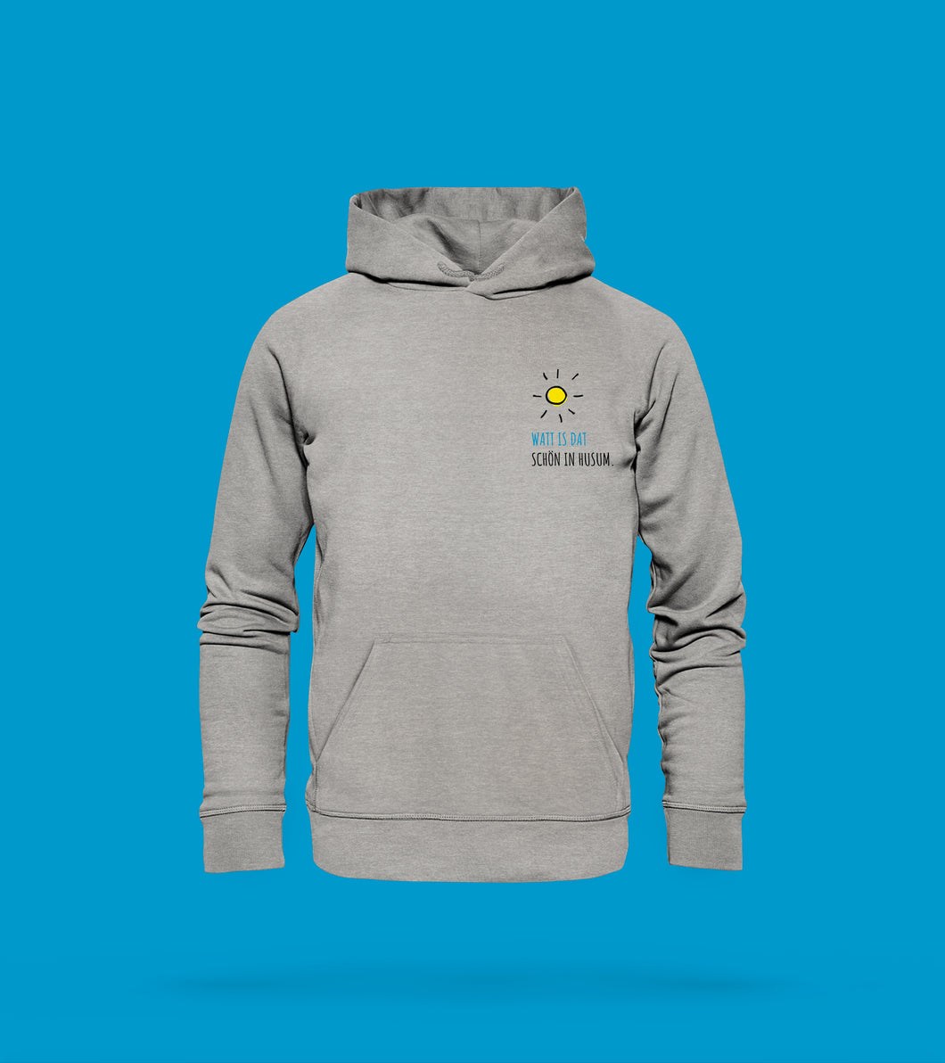 Hoodie in Hellgrau. Watt is dat schön in Husum.