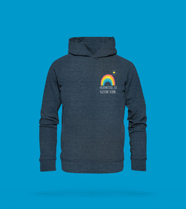 Hoodie Regenbogen in Blau. Heidewitzka, ist Egestorf schön.