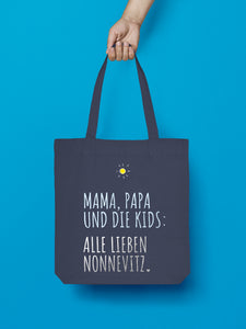 Jutebeutel "Mama, Papa und die Kids: Alle lieben Nonnevitz."
