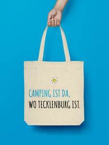 Jutebeutel in Natural. Camping ist da, wo Tecklenburg ist.
