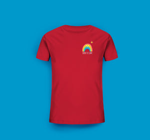 Kinder T-Shirt in Rot. Born to camp.