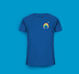 Kinder T-Shirt in Blau. Born to camp.